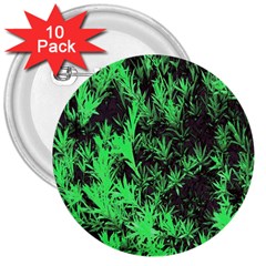 Green Etched Background 3  Buttons (10 Pack) 