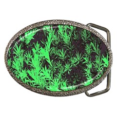 Green Etched Background Belt Buckles