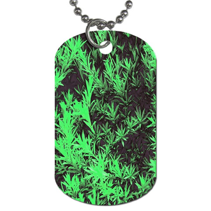 Green Etched Background Dog Tag (Two Sides)