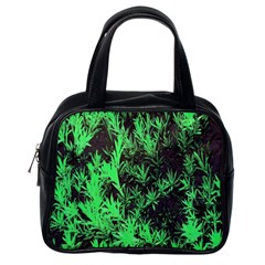 Green Etched Background Classic Handbag (one Side)