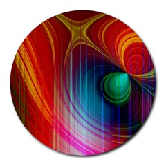 Background Color Colorful Rings Round Mousepads