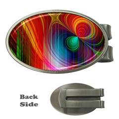 Background Color Colorful Rings Money Clips (oval) 