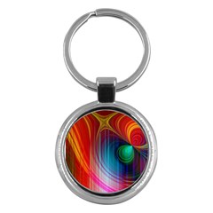 Background Color Colorful Rings Key Chains (round) 