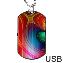 Background Color Colorful Rings Dog Tag Usb Flash (two Sides) by Sudhe