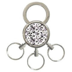 Floral Pattern Background 3-ring Key Chains