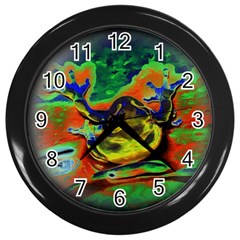 Abstract Transparent Background Wall Clock (black)