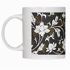 Floral Pattern Background White Mugs