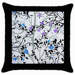 Floral Pattern Background Throw Pillow Case (black)