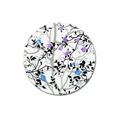 Floral Pattern Background Magnet 3  (round)