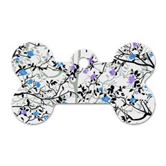 Floral Pattern Background Dog Tag Bone (one Side)