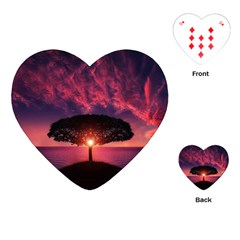 Flight Landscape Nature Sky Playing Cards (heart)