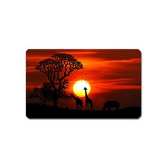 Animals Birds Dawn Giraffe Magnet (name Card)