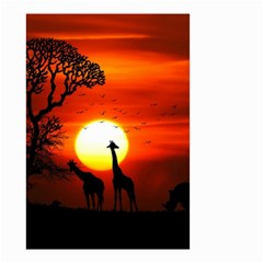 Animals Birds Dawn Giraffe Small Garden Flag (two Sides) by Sudhe