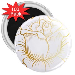 Golden Rose Stakes 3  Magnets (100 Pack)