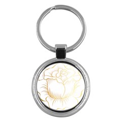 Golden Rose Stakes Key Chains (round)  by Sudhe