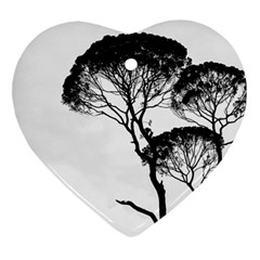 Silhouette Photo Of Trees Ornament (heart)