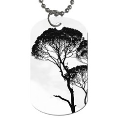 Silhouette Photo Of Trees Dog Tag (one Side)