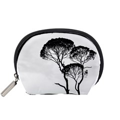 Silhouette Photo Of Trees Accessory Pouch (small) by Sudhe