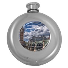 Architecture Big Ben Bridge Buildings Round Hip Flask (5 Oz)