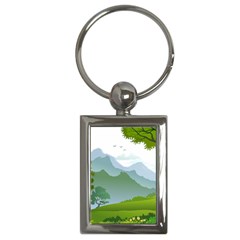 Forest Landscape Photography Illustration Key Chains (rectangle) 