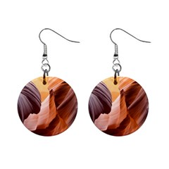 Light Landscape Nature Red Mini Button Earrings