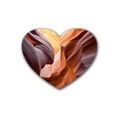 Light Landscape Nature Red Rubber Coaster (heart) 