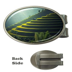 Scenic View Of Rice Paddy Money Clips (oval) 