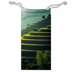 Scenic View Of Rice Paddy Jewelry Bag