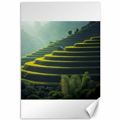 Scenic View Of Rice Paddy Canvas 12  X 18 