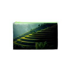 Scenic View Of Rice Paddy Cosmetic Bag (xs) by Sudhe