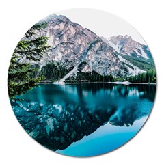 Daylight Forest Glossy Lake Magnet 5  (round)