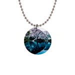 Daylight Forest Glossy Lake 1  Button Necklace Front