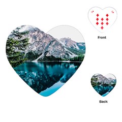 Daylight Forest Glossy Lake Playing Cards (heart)