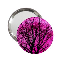 Pink Silhouette Tree 2 25  Handbag Mirrors