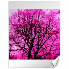 Pink Silhouette Tree Canvas 12  X 16 