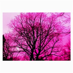 Pink Silhouette Tree Large Glasses Cloth