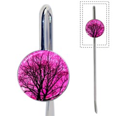 Pink Silhouette Tree Book Mark