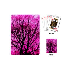 Pink Silhouette Tree Playing Cards (mini)