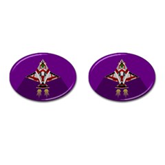 Toy Plane Outer Space Launching Cufflinks (oval)