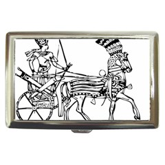 Line Art Drawing Ancient Chariot Cigarette Money Case