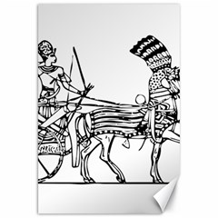 Line Art Drawing Ancient Chariot Canvas 20  X 30 