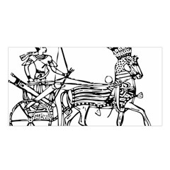 Line Art Drawing Ancient Chariot Satin Shawl