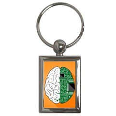 Technology Brain Digital Creative Key Chains (rectangle)  by Sudhe