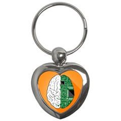 Technology Brain Digital Creative Key Chains (heart)  by Sudhe