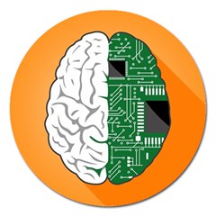 Technology Brain Digital Creative Magnet 5  (round)