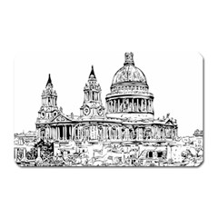 Line Art Architecture Church Magnet (rectangular)