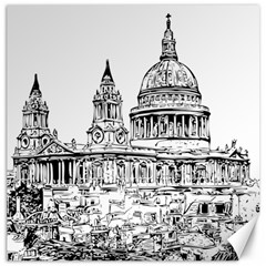 Line Art Architecture Church Canvas 16  X 16 