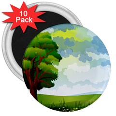Landscape Nature Natural Sky 3  Magnets (10 Pack) 
