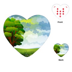 Landscape Nature Natural Sky Playing Cards (heart)