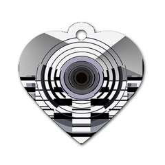 Glass Illustration Technology Dog Tag Heart (one Side)